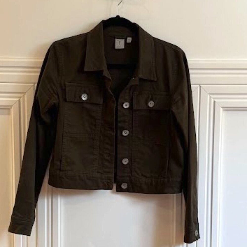 Tristan Olive Green Denim Jacket - Size M